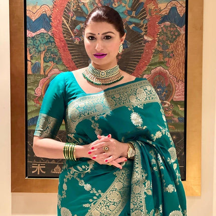 Avantika Fashion Women's Kanjivaram Soft Silk Banarasi Sarees With Blouse Piece 