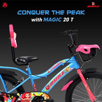 Avon Buke Magic 20T MTB Bicycle Bike for Girls,Frame Size 10"|Rigid Fork&Caliper Brake|Wheel Size: 20",Hi Raised Handle Bar|Ideal Cycle for Kids: 6-8 Years,Steel Rim(Blue),17 Inch 