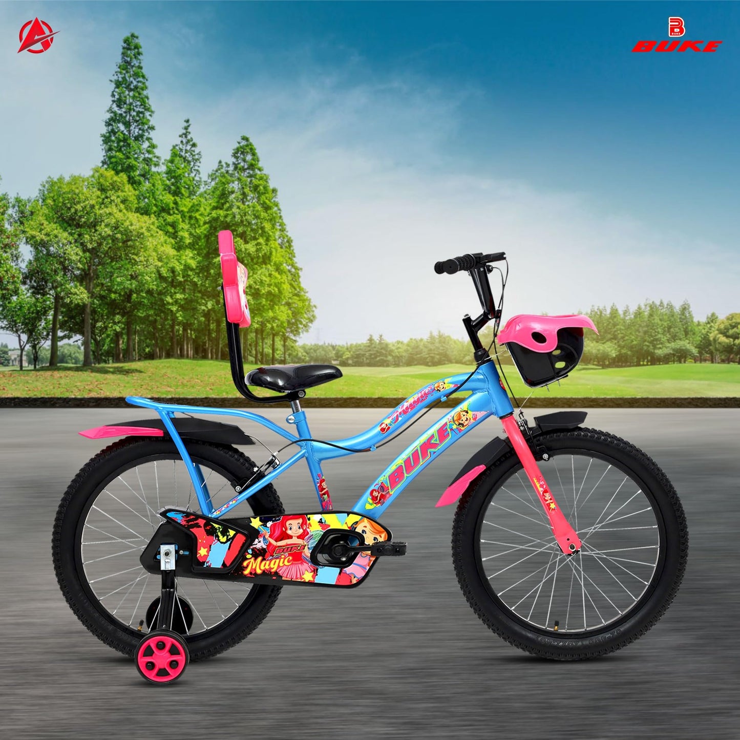 Avon Buke Magic 20T MTB Bicycle Bike for Girls,Frame Size 10"|Rigid Fork&Caliper Brake|Wheel Size: 20",Hi Raised Handle Bar|Ideal Cycle for Kids: 6-8 Years,Steel Rim(Blue),17 Inch 