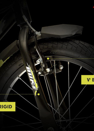 Avon Buke Nest 20T BMX Cycle for Boys, Bicycle Bike BMX, High-Tensile Steel| Ideal Cycle for BigKids|Rigid Fork|V Brake|Steel Rim, V 'Brake, 11 Inch Frame (Black Matt Gloss Finish) 