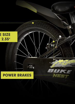 Avon Buke Nest 20T BMX Cycle for Boys, Bicycle Bike BMX, High-Tensile Steel| Ideal Cycle for BigKids|Rigid Fork|V Brake|Steel Rim, V 'Brake, 11 Inch Frame (Black Matt Gloss Finish) 