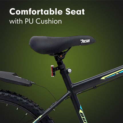 Avon Buke Spike 24T MTB Bicycles for Men|Tyre: 24 inches, Frame Size: 15.9'' Steel |Chainwheel with PVC Disc, Short Bend | Suspension Fork & Front & Rear Disc Break (Matt Black) 