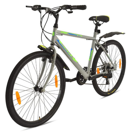 Avon Buke Spike Bicycle for Men, City Bike 26T with 21 Speed |Frame Size:c18.5 | Wheel Size:26" | Short Bend Handle bar | Rigid Fork with V 'Brakes | Chainwheel with PVC, Steel Rim(Matt Grey) 