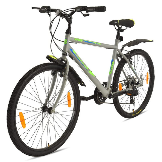 Avon Buke Spike Bicycle for Men, City Bike 26T with 21 Speed |Frame Size:c18.5 | Wheel Size:26" | Short Bend Handle bar | Rigid Fork with V 'Brakes | Chainwheel with PVC, Steel Rim(Matt Grey) 