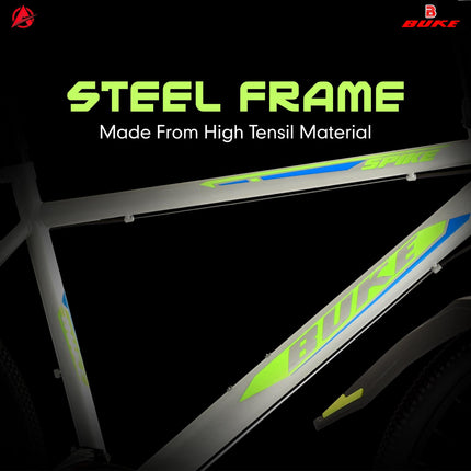 Avon Buke Spike Bicycle for Men, City Bike 26T with 21 Speed |Frame Size:c18.5 | Wheel Size:26" | Short Bend Handle bar | Rigid Fork with V 'Brakes | Chainwheel with PVC, Steel Rim(Matt Grey) 