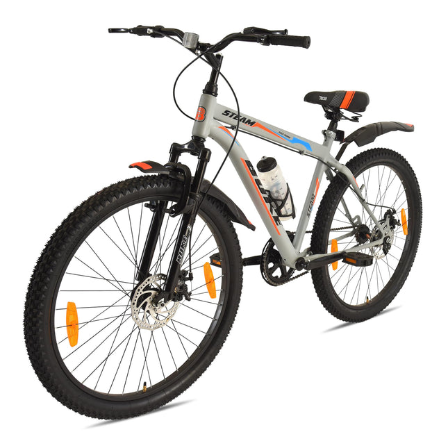 Avon Buke Steam Cycle for Men 26T MTB Adult Bicycle, Wheel Size: 26" Inch |Front High-Tensile Steel Frame 18 Inches | Suspension, Short Bend, Disc Brake and Double Wall Alloy (Matt Gloss Finish Grey) 
