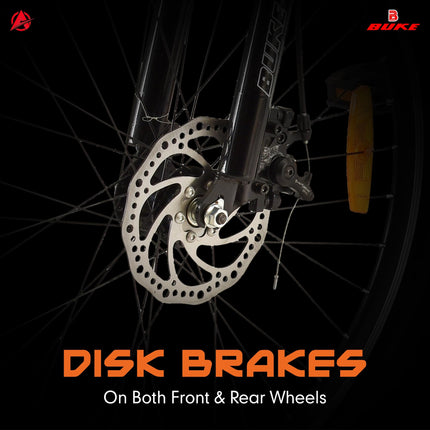 Avon Buke Steam Cycle for Men 26T MTB Adult Bicycle, Wheel Size: 26" Inch |Front High-Tensile Steel Frame 18 Inches | Suspension, Short Bend, Disc Brake and Double Wall Alloy (Matt Gloss Finish Grey) 