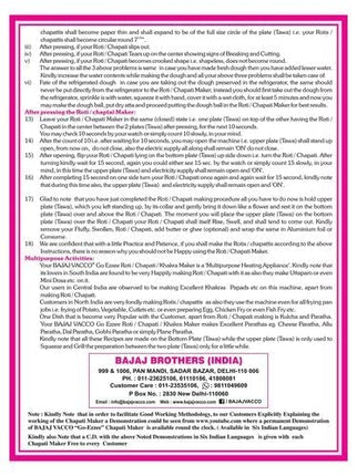 BAJAJ VACCO® Electric Go-Ezzee Chapati/Roti/Khakhra Maker C-02 Wattage 900, Stainless Steel, Black 