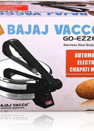 BAJAJ VACCO® Electric Go-Ezzee Chapati/Roti/Khakhra Maker C-02 Wattage 900, Stainless Steel, Black 