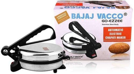 BAJAJ VACCO® Electric Go-Ezzee Chapati/Roti/Khakhra Maker C-02 Wattage 900, Stainless Steel, Black 