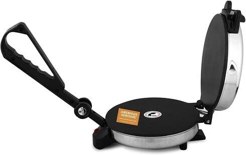 BAJAJ VACCO® Electric Go-Ezzee Chapati/Roti/Khakhra Maker C-02 Wattage 900, Stainless Steel, Black 