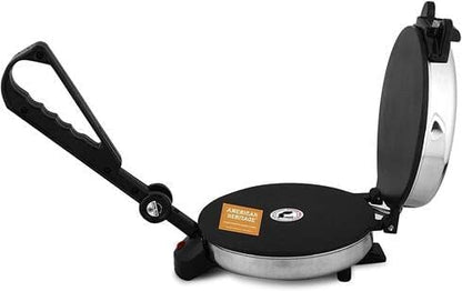 BAJAJ VACCO® Electric Go-Ezzee Chapati/Roti/Khakhra Maker C-02 Wattage 900, Stainless Steel, Black 