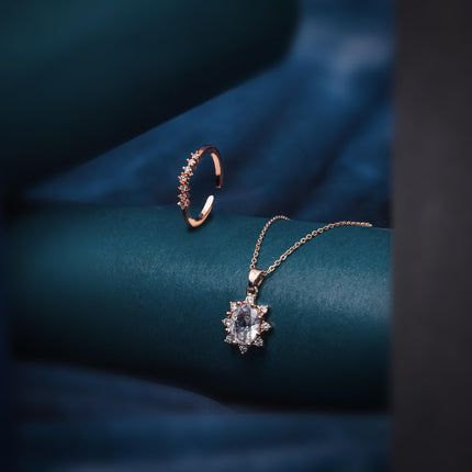 BAREPEPE Rose Gold Watch Gift Set For Women/Girls with Jewellery - Gift for Wife, Sister, Mother, Girlfriend, Valentines Day, Rakshabhandhan/Rakhi 