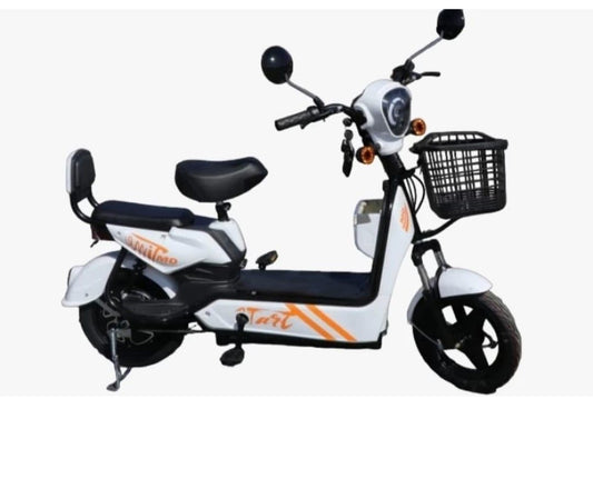 BEAM Fat Tyre Electric Scooter with Wheel Size 10" Sturdy 250W Motor Dual Suspension Dual Drum Brakes City Bicycle with 55 Kms Range (White) 