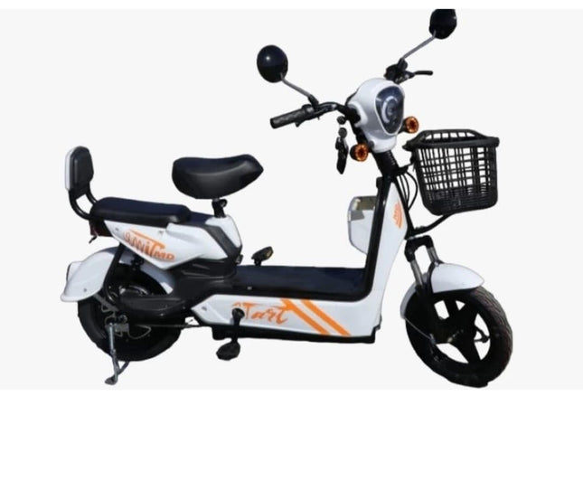 BEAM Fat Tyre Electric Scooter with Wheel Size 10" Sturdy 250W Motor Dual Suspension Dual Drum Brakes City Bicycle with 55 Kms Range (White) 