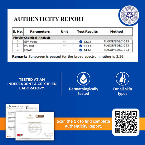 BELLAVITA Water based Hydrating Sunscreen, SPF 50, Lightweight PA+++, For All Skin Types, No White Cast, Non - Greasy Finish, UV Protection, Broad Spectrum, For Men & Women, 50ML 