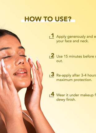 BELLAVITA Water based Hydrating Sunscreen, SPF 50, Lightweight PA+++, For All Skin Types, No White Cast, Non - Greasy Finish, UV Protection, Broad Spectrum, For Men & Women, 50ML 