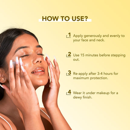 BELLAVITA Water based Hydrating Sunscreen, SPF 50, Lightweight PA+++, For All Skin Types, No White Cast, Non - Greasy Finish, UV Protection, Broad Spectrum, For Men & Women, 50ML 