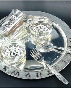 BENGALEN Baby Dinner Set Silver Plated for Rice Ceremony Annaprashan Sanskar Gift for Boys Girls Kids Birthday Return Festive Home Decorative Gifts Items 