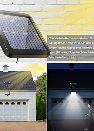 BENMA Solar Lights for Outdoors, 56 LEDs, Solar Lights, 120° Super Bright Solar Wall Light with Motion Sensor, IP65 Waterproof Garden Security Wall Light with 5 m Cable 