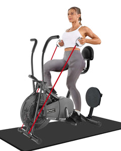 BIONFIT Moving Handle Exercise Gym Cycle | 2 Year Warranty, Air Bike with Attached Resistance Band, Abs Twister, Back Support, upright cycle for Home Fitness | Free Virtual Online Installation Support 