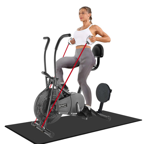 BIONFIT Moving Handle Exercise Gym Cycle | 2 Year Warranty, Air Bike with Attached Resistance Band, Abs Twister, Back Support, upright cycle for Home Fitness | Free Virtual Online Installation Support 