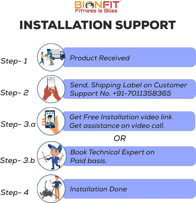 BIONFIT Moving Handle Exercise Gym Cycle | 2 Year Warranty, Air Bike with Attached Resistance Band, Abs Twister, Back Support, upright cycle for Home Fitness | Free Virtual Online Installation Support 