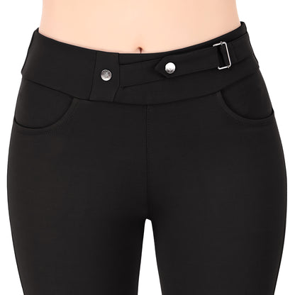 Most Comfortable Women's Mid-Waist Jeggings with 2 Front Pockets