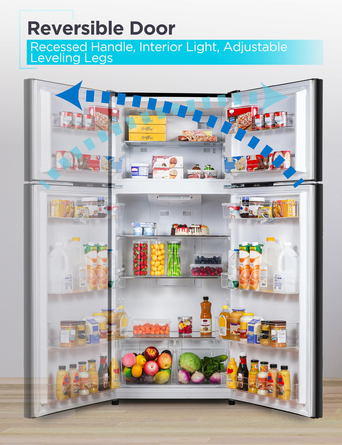 BLACK+DECKER 14.6 Cu. Ft. Top Mount Refrigerator with Freezer, 2 Door Refrigerator with Top Freezer and Adjustable Temperature Control, ENERGY STAR, BR1460HB, Black 