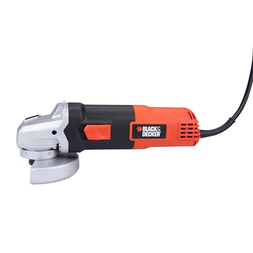 BLACK+DECKER G720R-IN,820 Watts, 4 inch (100mm), Angle Grinder (Corded) for Grinding, Polishing and Cutting with Spindle Lock and Slide Switch, 1 Year Warranty (SIDE HANDLE INCLUDED) 