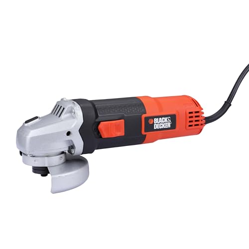 BLACK+DECKER G720R-IN,820 Watts, 4 inch (100mm), Angle Grinder (Corded) for Grinding, Polishing and Cutting with Spindle Lock and Slide Switch, 1 Year Warranty (SIDE HANDLE INCLUDED) 