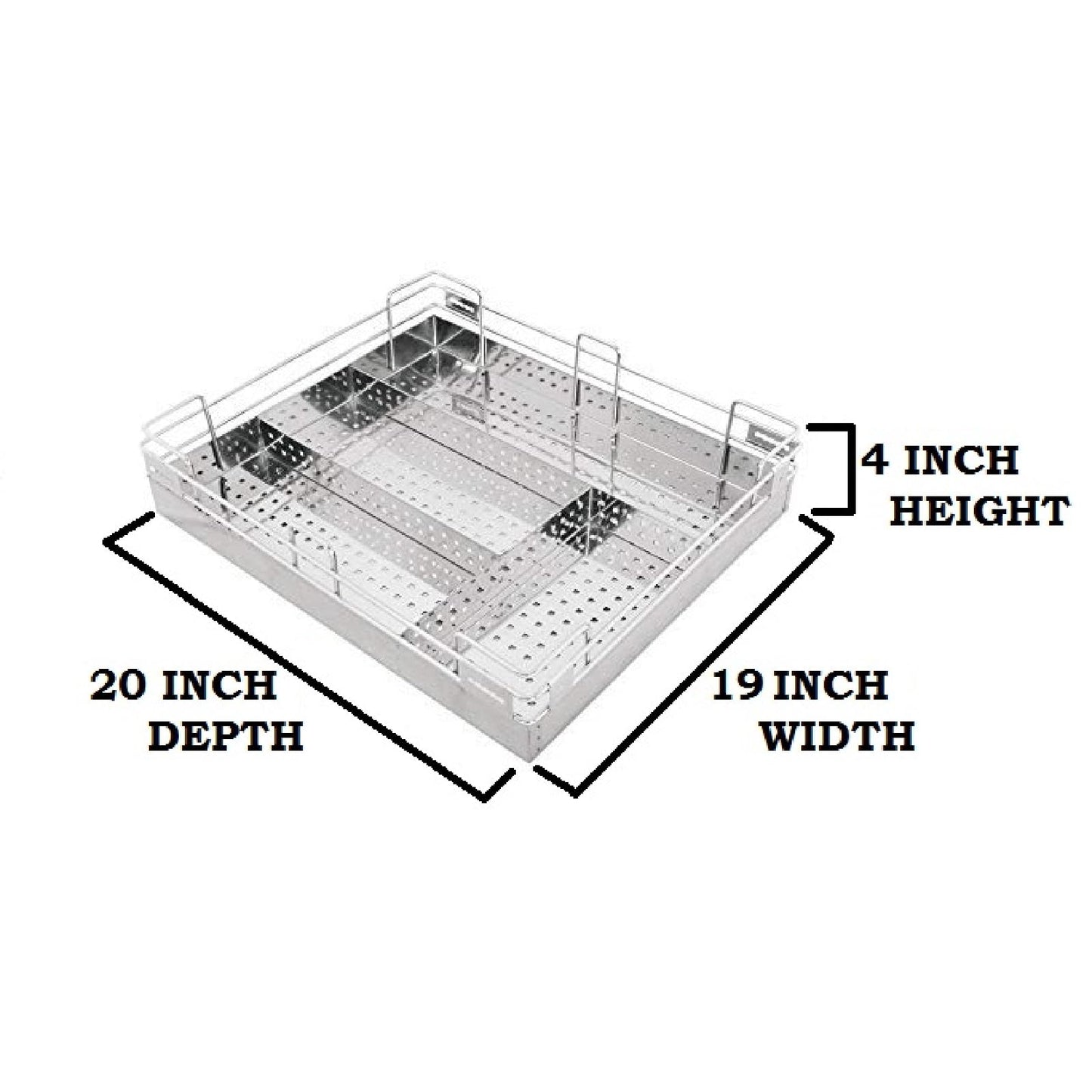 BLOO BASKET Stainless Steel 202 Modular Kitchen Basket Utensils Drawer Wired Set Of 6 (Size : 19 Inch Width X 20 Inch Depth) Silver - Countertop, Hanging Shelves, Rectangular 