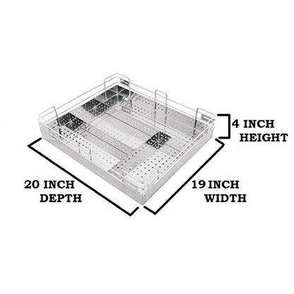 BLOO BASKET Stainless Steel 202 Modular Kitchen Basket Utensils Drawer Wired Set Of 6 (Size : 19 Inch Width X 20 Inch Depth) Silver - Countertop, Hanging Shelves, Rectangular 