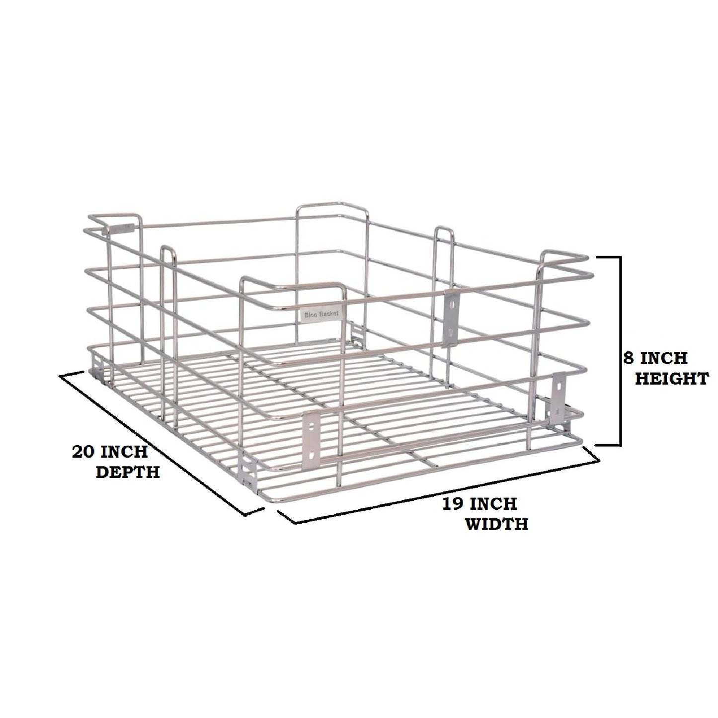 BLOO BASKET Stainless Steel 202 Modular Kitchen Basket Utensils Drawer Wired Set Of 6 (Size : 19 Inch Width X 20 Inch Depth) Silver - Countertop, Hanging Shelves, Rectangular 