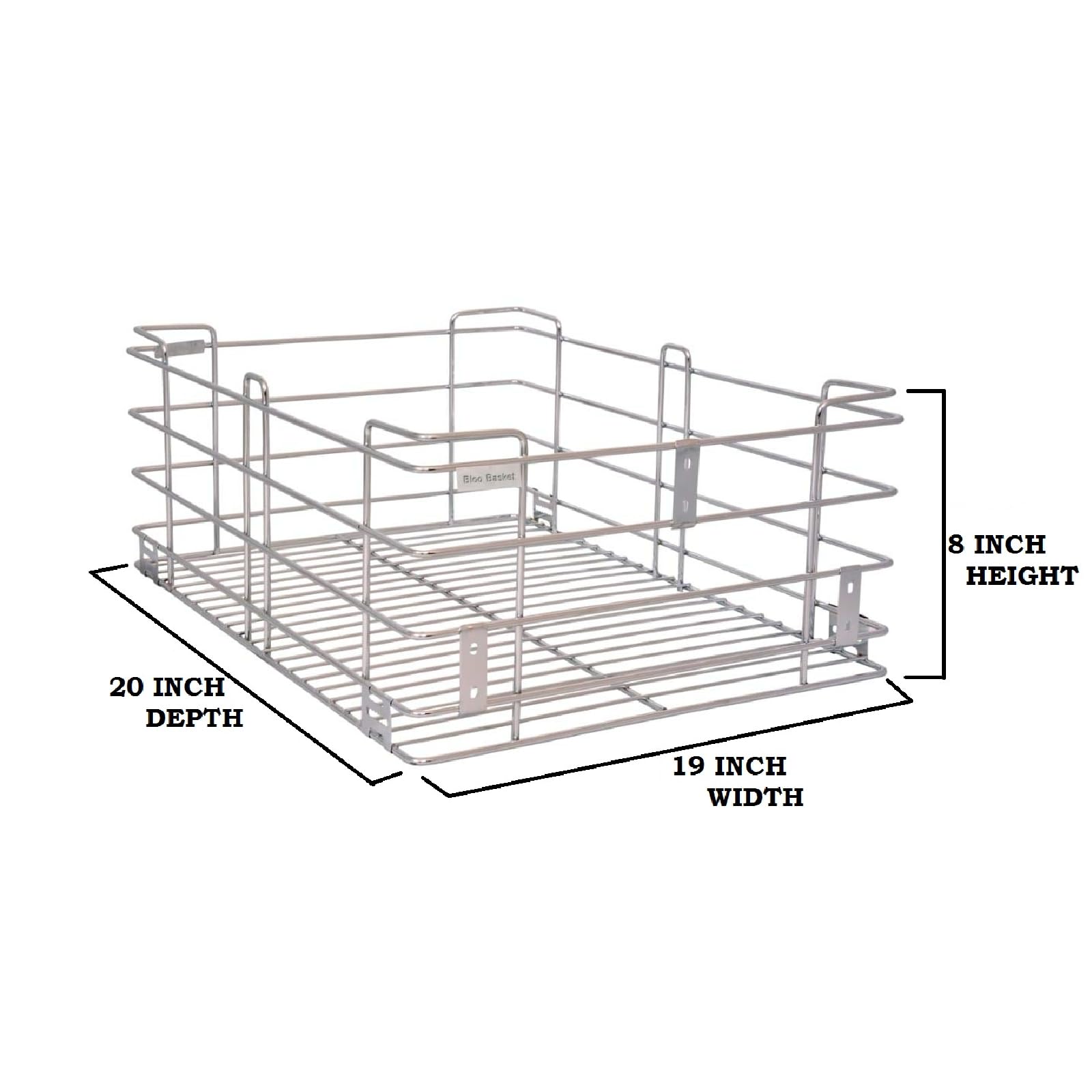BLOO BASKET Stainless Steel 202 Modular Kitchen Basket Utensils Drawer Wired Set Of 6 (Size : 19 Inch Width X 20 Inch Depth) Silver - Countertop, Hanging Shelves, Rectangular 