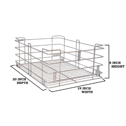 BLOO BASKET Stainless Steel 202 Modular Kitchen Basket Utensils Drawer Wired Set Of 6 (Size : 19 Inch Width X 20 Inch Depth) Silver - Countertop, Hanging Shelves, Rectangular 