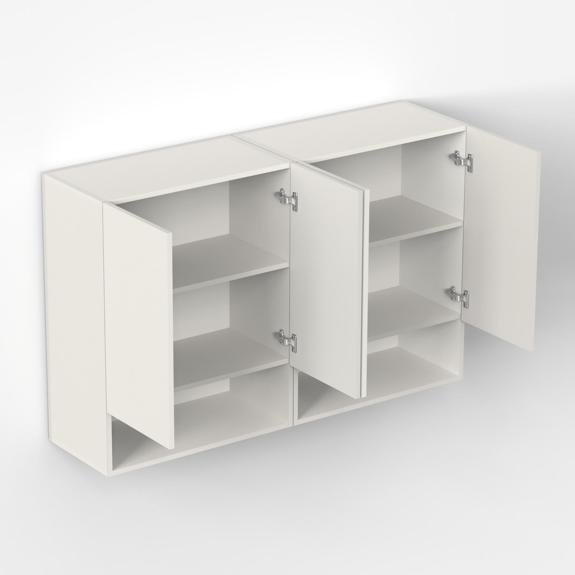 BLUEWUD Opryt with Shelf Two Kitchen Cabinet Rack, Wall Mounted Storage Crockery Cabinet Unit for Kitchen Utensils, Jars, Spices,Modular Cupboard for Home & Kitchen DIY (White)(Set of 2) 