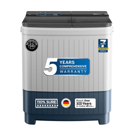 BOSCH 8 kg 5 Star with 1360 High RPM Spin Motor Semi Automatic Top Load Washing Machine Multicolor (WJP802P0IN) 