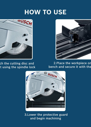 BOSCH GCO 220 Professional Electric Chop Saw | Powerful Cut Off Saw Machine | C-Handle | Rated Power of 2200 W| Speed upto 3800 RPM |Long Lifespan |Disc Diameter 355 mm (14 Inch) | 1 Yr Warranty 