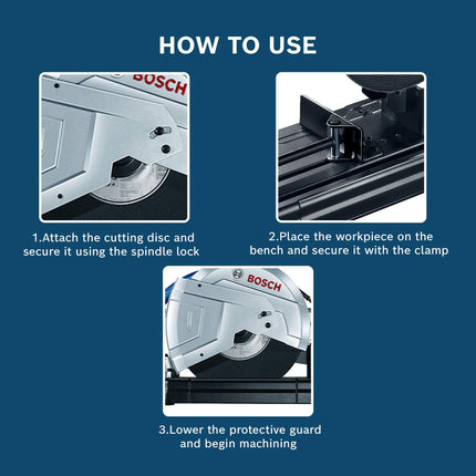 BOSCH GCO 220 Professional Electric Chop Saw | Powerful Cut Off Saw Machine | C-Handle | Rated Power of 2200 W| Speed upto 3800 RPM |Long Lifespan |Disc Diameter 355 mm (14 Inch) | 1 Yr Warranty 