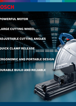 BOSCH GCO 220 Professional Electric Chop Saw | Powerful Cut Off Saw Machine | C-Handle | Rated Power of 2200 W| Speed upto 3800 RPM |Long Lifespan |Disc Diameter 355 mm (14 Inch) | 1 Yr Warranty 