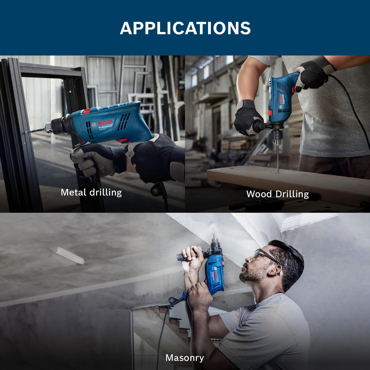 BOSCH GSB 600 Corded Electric Impact Drill, 100Pcs Accessory Set | 600 W Motor | Speed of 3000 RPM | Rated Torque of 1.4 Nm | Impact rate of 48000 BPM | Double Insulation | 1 Year Warranty 