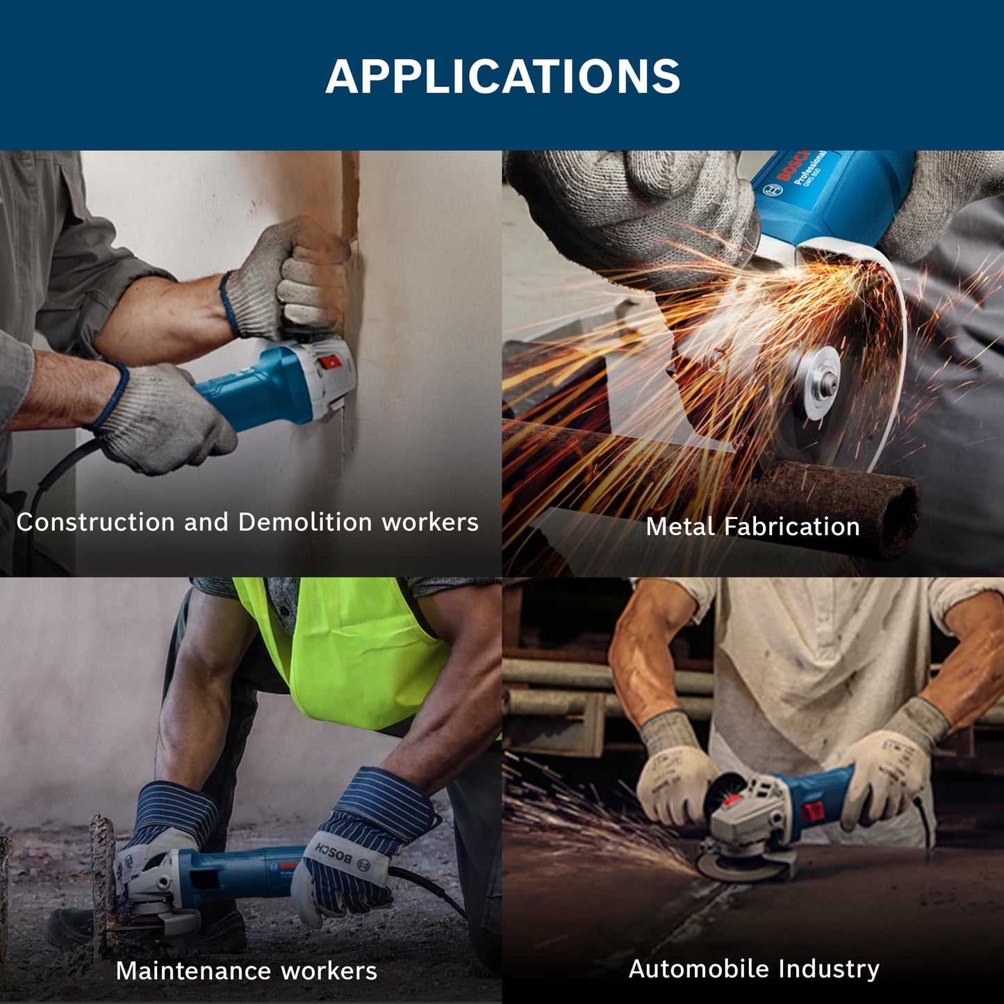 BOSCH Professional GWS 800 Angle Grinder | 800W Power | No-load Speed of 11000 RPM | 2 Cutting and 1 Grinding Wheel| M10 Grinding Spindle Thread | 100 mm Disc | 1 Year Warranty 
