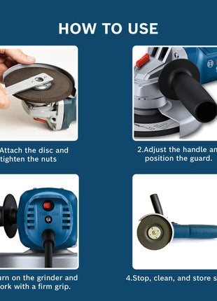 BOSCH Professional GWS 800 Angle Grinder | 800W Power | No-load Speed of 11000 RPM | 2 Cutting and 1 Grinding Wheel| M10 Grinding Spindle Thread | 100 mm Disc | 1 Year Warranty 