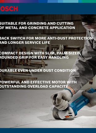 BOSCH Professional GWS 800 Angle Grinder | 800W Power | No-load Speed of 11000 RPM | 2 Cutting and 1 Grinding Wheel| M10 Grinding Spindle Thread | 100 mm Disc | 1 Year Warranty 
