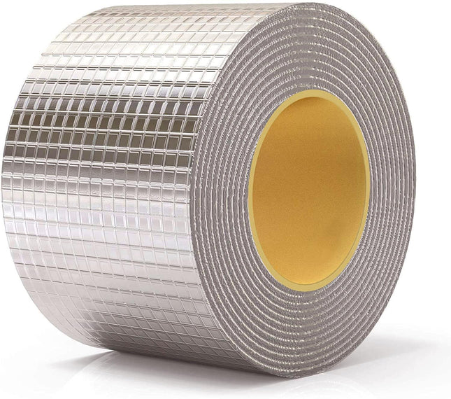 BRITSPEAR Alluminium Foil Waterproof Butyl Rubber Tape Leakage Repair For Roof Pipe Door Ceiling Kitchen Sink Surface Crack Water Tank Adhesive Tape (10 cm x 5 Meter) 