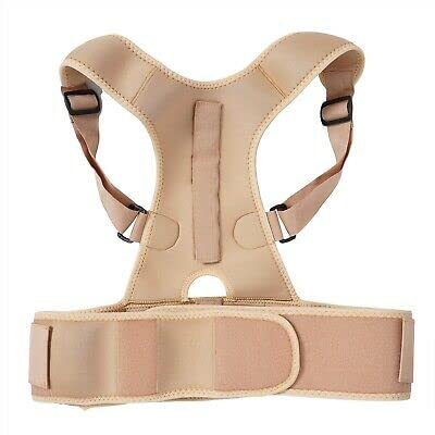 BRITSPEAR Neoprene Posture Corrector Shoulder Back Bone Braces Medical Support Abdominal Belt For Men And Women|Lumber Chest Support Pain Relief For Neck Shoulder (Universal Size_Beige) 