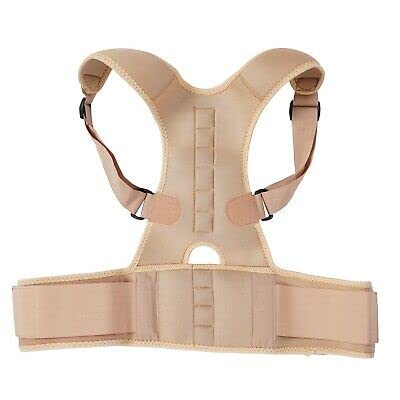 BRITSPEAR Neoprene Posture Corrector Shoulder Back Bone Braces Medical Support Abdominal Belt For Men And Women|Lumber Chest Support Pain Relief For Neck Shoulder (Universal Size_Beige) 
