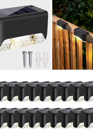 BRITSPEAR Waterproof LED Solar Powered Deck Stair Outdoor Light for Railing, Wall Garden,Pathway, Backyard, Patio, and Balcony Decoration (20) 