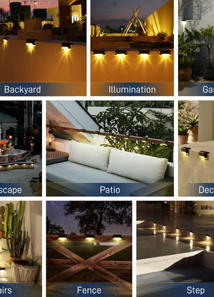 BRITSPEAR Waterproof LED Solar Powered Deck Stair Outdoor Light for Railing, Wall Garden,Pathway, Backyard, Patio, and Balcony Decoration (20) 